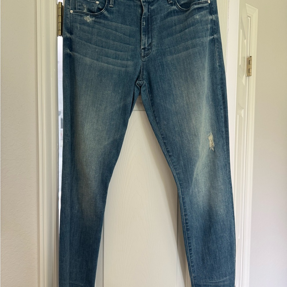 MOTHER The Looker Slim Jeans with Subtle Distressing